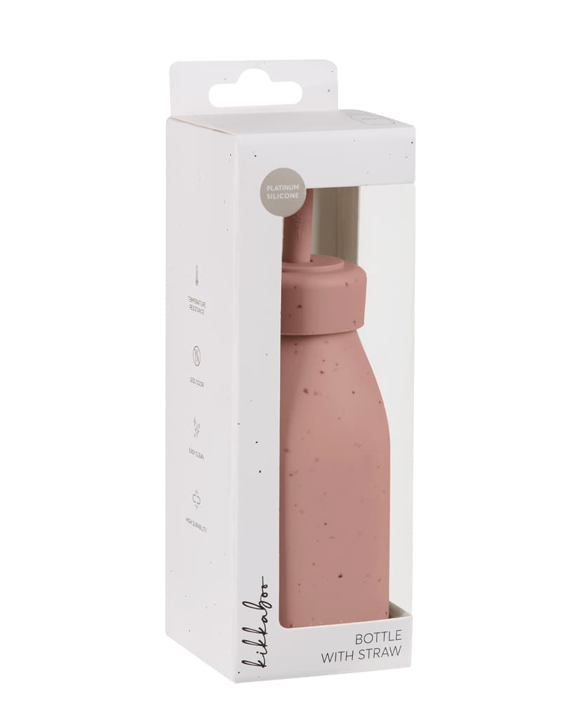 בקבוק עם קשית מסיליקון פלטינום - צבע Blush | 200 מ"ל - תמונה 1