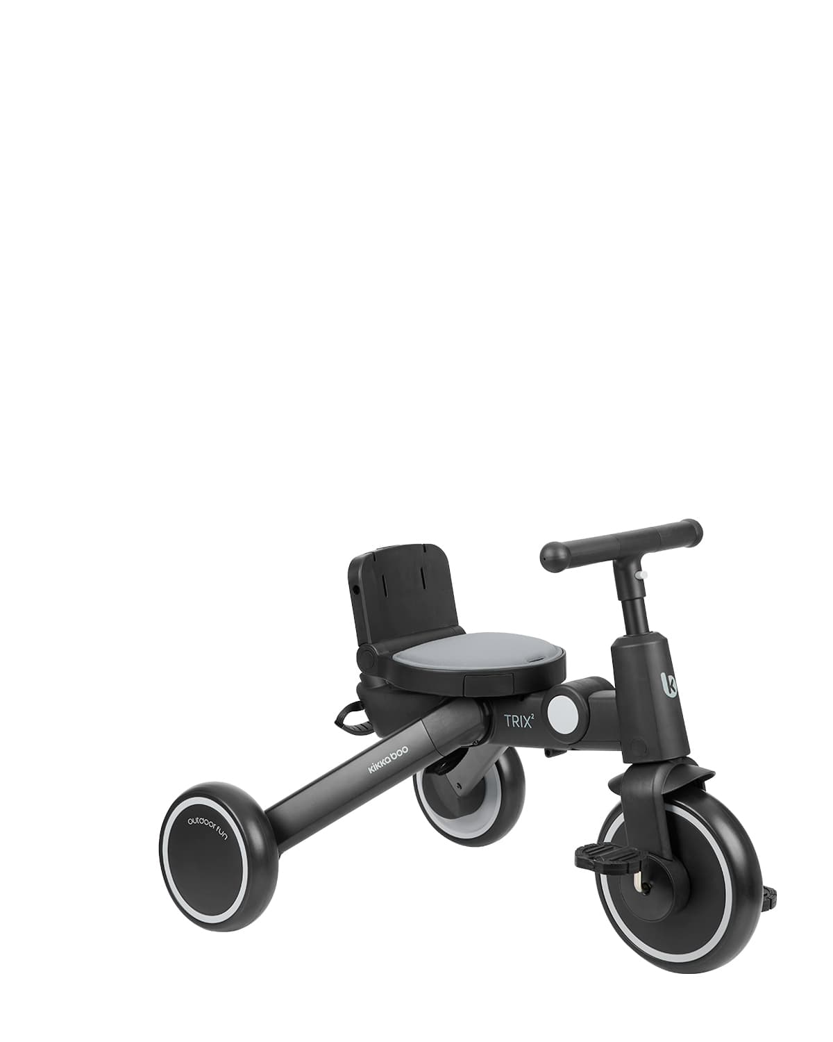 Trix 2 Grey עם מושב מתקפל ומסתובב לחיבור בין הורה לילד