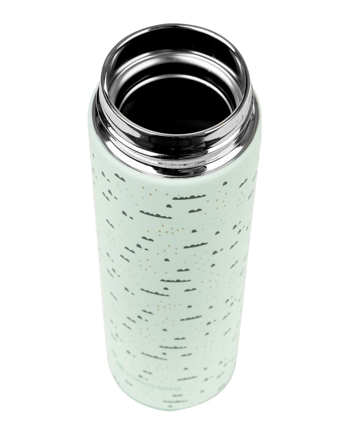 תרמוס Savanna 500 מ"ל פתוח במבט מלמעלה, חושף את פנים הנירוסטה ואת פתח השתייה.