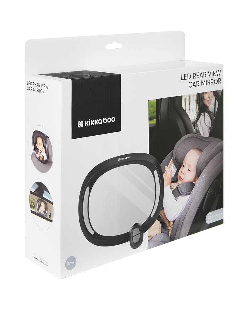 מראת בטיחות לרכב לתינוק עם תאורת LED ושלט - תמונה 5